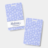 Leichte blaue und weiße Farbpaare Print Monogram Ausweis (Vorder- & Rückseite)