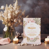 Leichte Blume und Pampas Grass Boho Babydusche