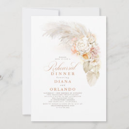 Leichte Blume und Pampas Probe Dinner Einladung