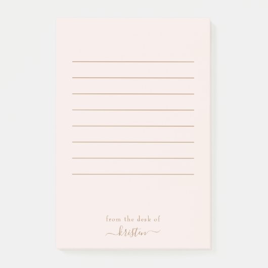 Leichte Blüte von dem Schreibtisch mit maßgeschnei Post-it Klebezettel (Vorderseite)