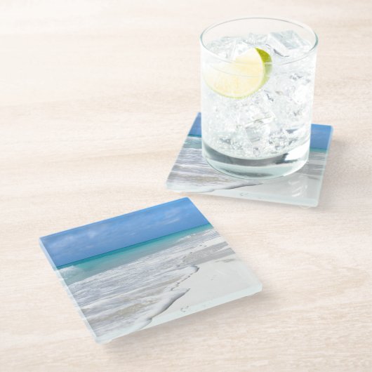 Leichte Brandung Glasuntersetzer (Schrägansicht)
