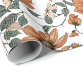 Leichte braune Blume nahtlos Geschenkpapier (Rolleneckpunkt)