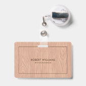 Leichte braune Holzkörner Textur Ausweis (Rückseite mit einziehbar)