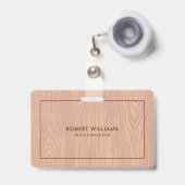 Leichte braune Holzkörner Textur Ausweis (Vorderseite mit einziehbar)