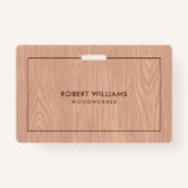 Leichte braune Holzkörner Textur Ausweis (Rückseite)