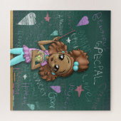 Leichte braune Mädchen und positive Worte Puzzle (Horizontal)