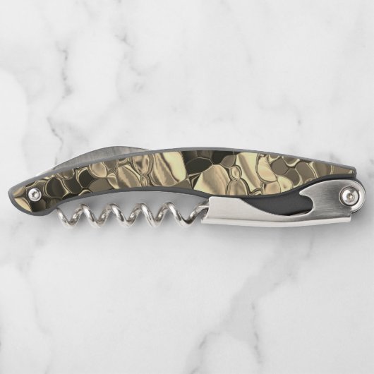 Leichte Bronze- oder Bräunbeige Halbkreise Kellnermesser (Rückseite)