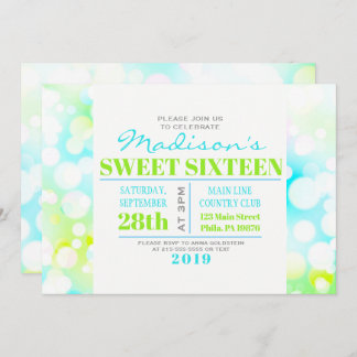 LEICHTE BUBBLES 16 . Geburtstag 16 Einladung