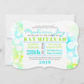 LEICHTE BUBBLES Bat Mitzvah Einladung (Vorderseite)