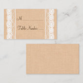Leichte Burlap- und Vintage Lace-Platzkarte Platzkarte (Vorne/Hinten)