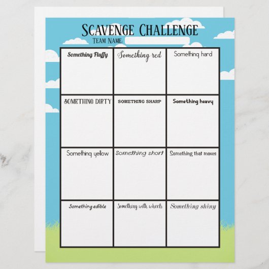 Leichte Büros Scavenger Jagd Spielbrett Briefkopf (Vorne/Hinten)