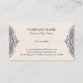 Leichte Creme-Leinenstruktur mit blau marinebauer Visitenkarte (Rückseite)