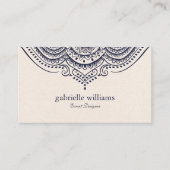 Leichte Creme-Leinenstruktur mit blau marinebauer  Visitenkarte (Vorderseite)