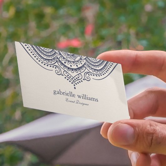 Leichte Creme-Leinenstruktur mit blau marinebauer Visitenkarte