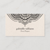 Leichte Creme Leinenstruktur mit verzierter Manada Visitenkarte (Vorderseite)
