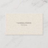 Leichte Creme Linen Textur Visitenkarte (Vorderseite)