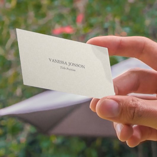 Leichte Creme Linen Textur Visitenkarte