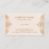 Leichte Cremestoffe mit Kupfertönen Manada Visitenkarte (Rückseite)
