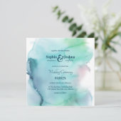 Leichte Elegante Wasserfarbe Abstrakte Hochzeit Einladung (Stehend Vorderseite)