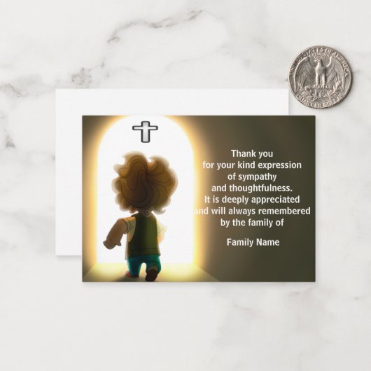 Leichte Erlösung nach Beerdigung Danke Karten (Vorderseite/Rückseite Beispiel)