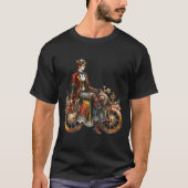 Leichte Fahrerinnen Klassisches Motorrad T-Shirt (Vorderseite)