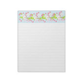 Leichte Feder auf einem großen Notepad Notizblock (Rotiert)