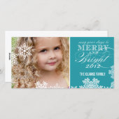 LEICHTE FOTOKARTE | TÜRKIS FEIERTAGSKARTE (Vorne/Hinten)