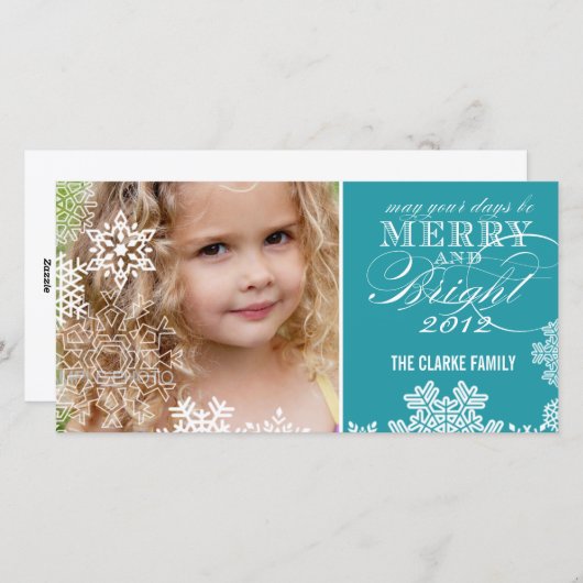 LEICHTE FOTOKARTE | TÜRKIS FEIERTAGSKARTE (Vorne/Hinten)