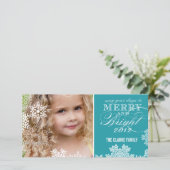 LEICHTE FOTOKARTE | TÜRKIS FEIERTAGSKARTE (Stehend Vorderseite)