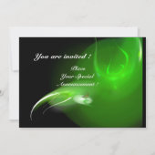 LEICHTE GEBURT IM GRÜNEN MONOGRAMM EINLADUNG (Rückseite)