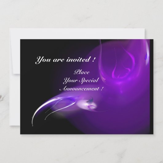 LEICHTE GEBURT IM LILA MONOGRAMM EINLADUNG (Rückseite)