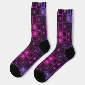Leichte geometrische Muster Neon Lila rosa Cubes Socken (Linkes Detail)