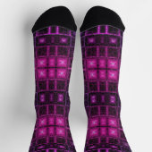 Leichte geometrische Muster Neon Lila rosa Cubes Socken (Oben)