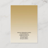 Leichte Goldfarben, Hübsche Girl-Face-Earring-Kart Visitenkarte (Rückseite)