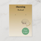 Leichte Goldfarben, Hübsche Girl-Face-Earring-Kart Visitenkarte (Vorderseite)