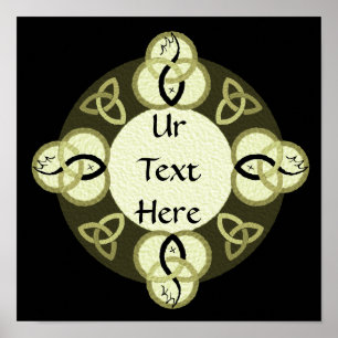 Leichte graue Dreifaltigkeit und Schwarze Fische M Poster