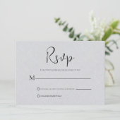 Leichte graue Linen Einfache RSVP-Karte mit schwar Einladung (Stehend Vorderseite)