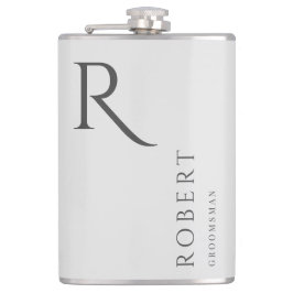 Leichte graue Maskuline Monogram-Trauzeugen - Gesc Flachmann