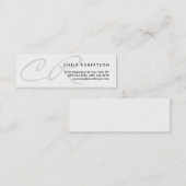 Leichte graue Monogram Slim Skinny Mini Business C Mini Visitenkarte (Vorne/Hinten)