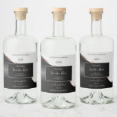 Leichte, graue, schwarze Rose, goldene Labels mit Alkoholflaschenetikett (Flaschen)