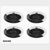 Leichte, graue, schwarze Rose, goldene Labels mit Ovaler Aufkleber (Blatt)