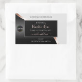 Leichte, graue, schwarze Rose, goldene Labels mit Rechteckiger Aufkleber (Tasche)