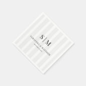 Leichte graue Streifen Elegante Couple Initials Ho Serviette (Ecke)