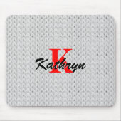 Leichte graue Textur-Maus-Pad mit Monogramm Mousepad (Vorne)