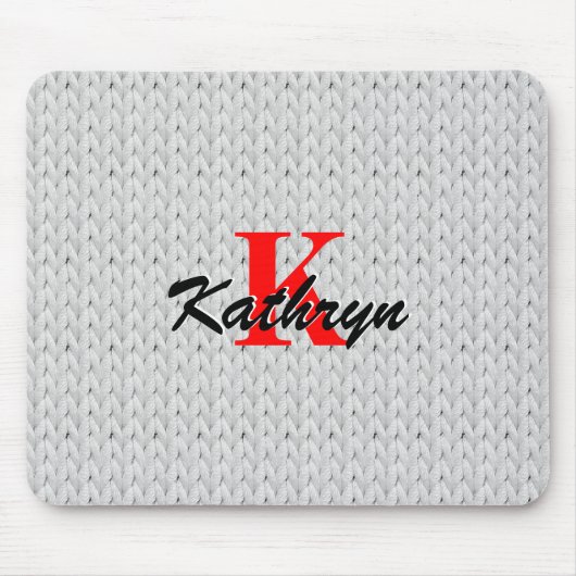 Leichte graue Textur-Maus-Pad mit Monogramm Mousepad (Vorne)