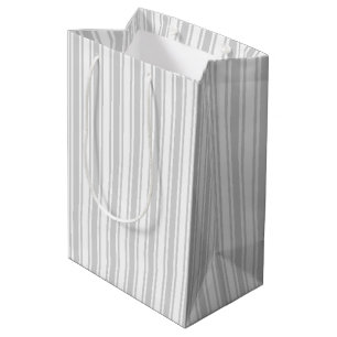 Leichte, graue und weiße Streifen Mittlere Geschenktüte