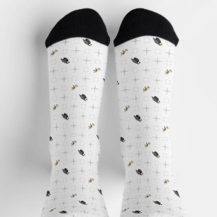 Leichte Gray Graduation Caps und Diploma Pattern S Socken