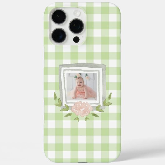 Leichte grüne Buffalo Karo Ihr Baby Foto Case-Mate iPhone Hülle (Rückseite)
