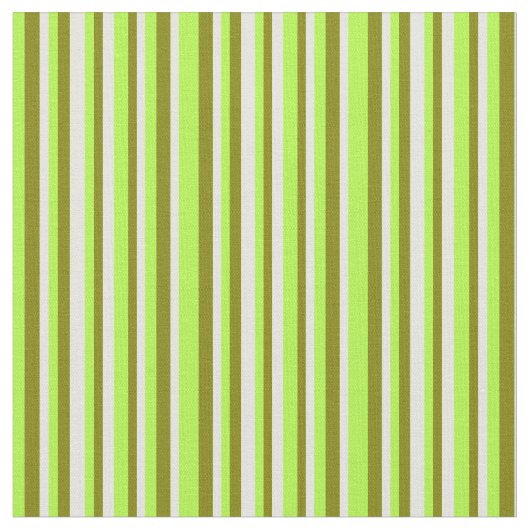Leichte grüne, grüne und beigefarbene Linien Stoff (Nahaufnahme)