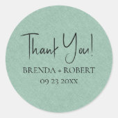 Leichte grüne Leinen Einfaches Skript Willkommen D Runder Aufkleber (Vorderseite)